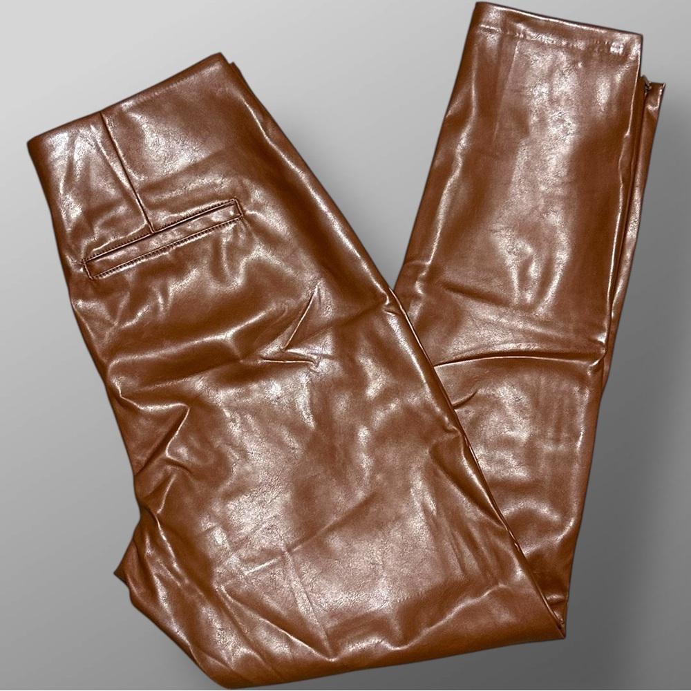 Old Navy Faux Leather Brown Pants Women’s Sz 6 NWT Sierra Brown Lined